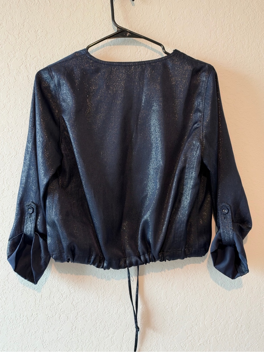 Ruby Rd. Black Shimmery Button-Front Jean Jacket - Picture 4 of 4